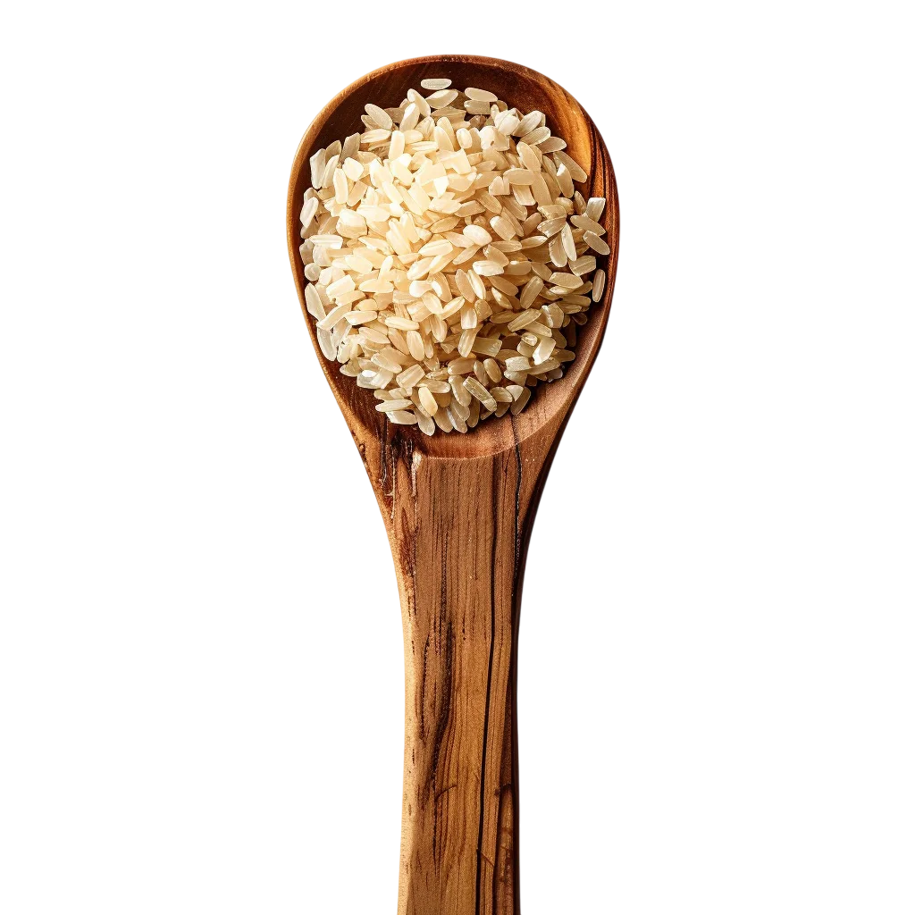 Wooden Spoon Filled with Uncooked Rice Free PNG