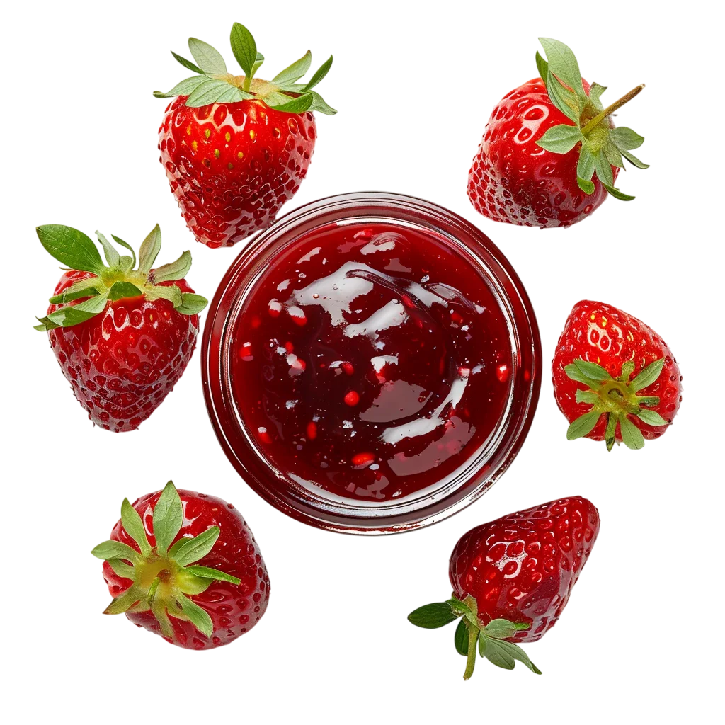Strawberry Jam and Fresh Berries Free PNG