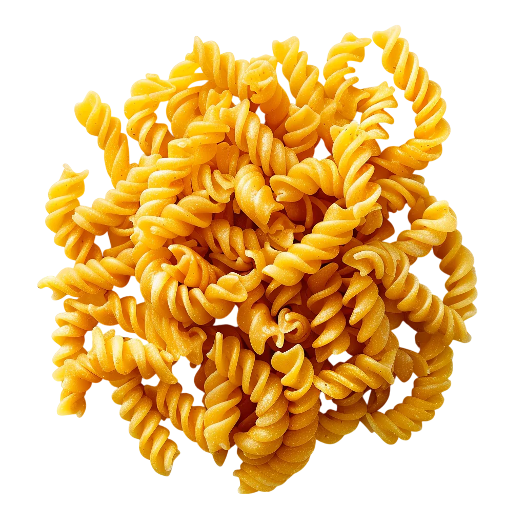 Golden Fusilli Pasta Heap - Free PNG