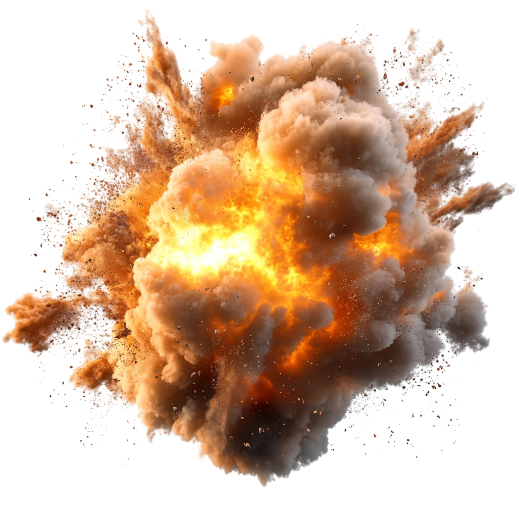 Explosive Fireball and Smoke Effect Free PNG