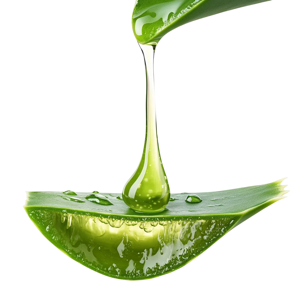 Aloe Vera Gel Dripping from Fresh Leaf | Free PNG