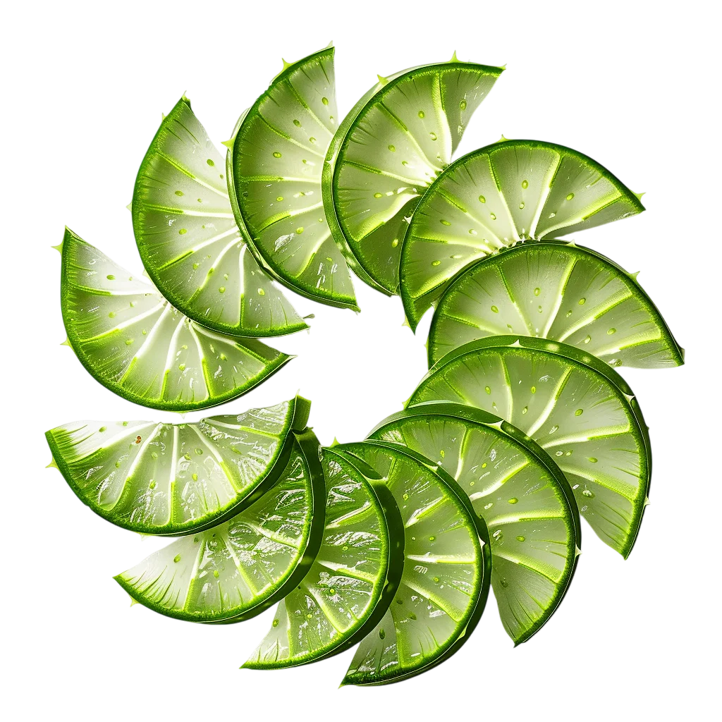 Glossy Lime Slices and Wedges Free PNG