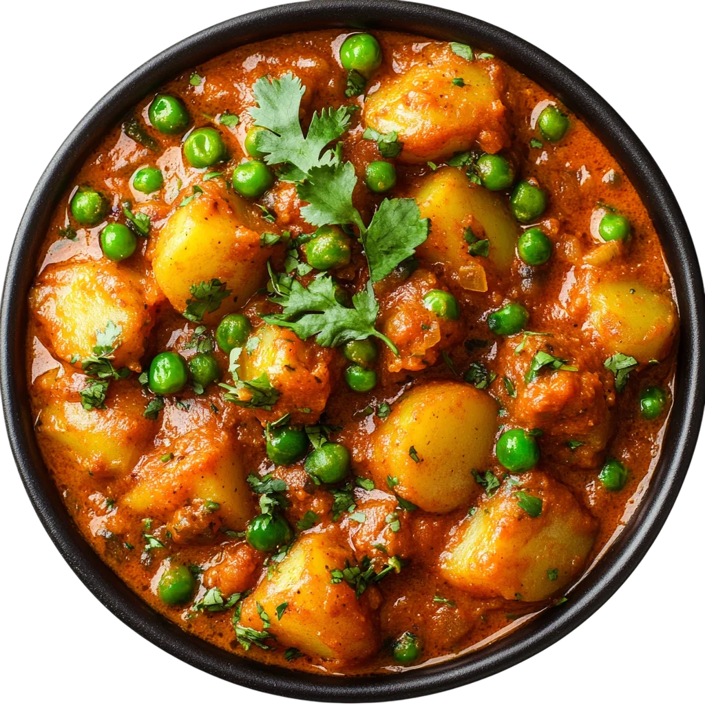 Free PNG Potato and Green Pea Curry in a Bowl