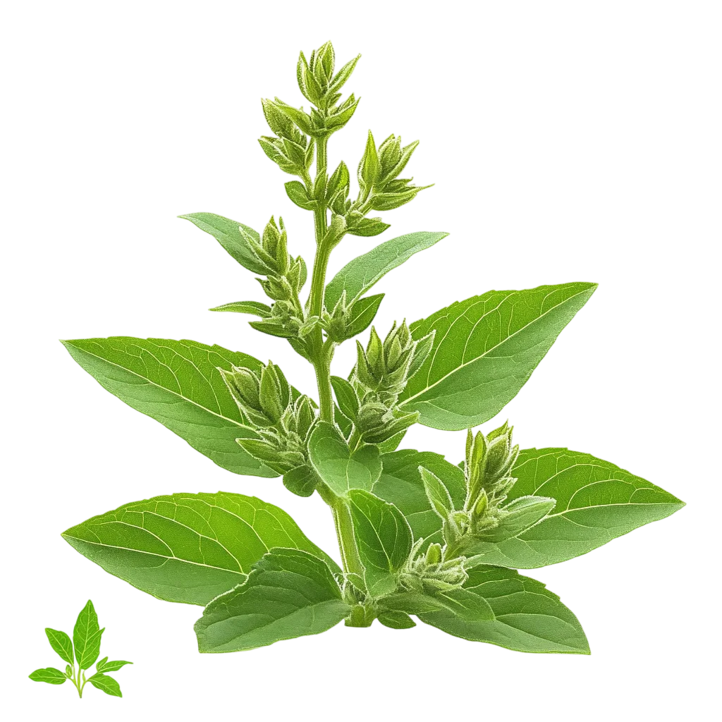 Green Basil Herb Sprig with Buds – Free PNG