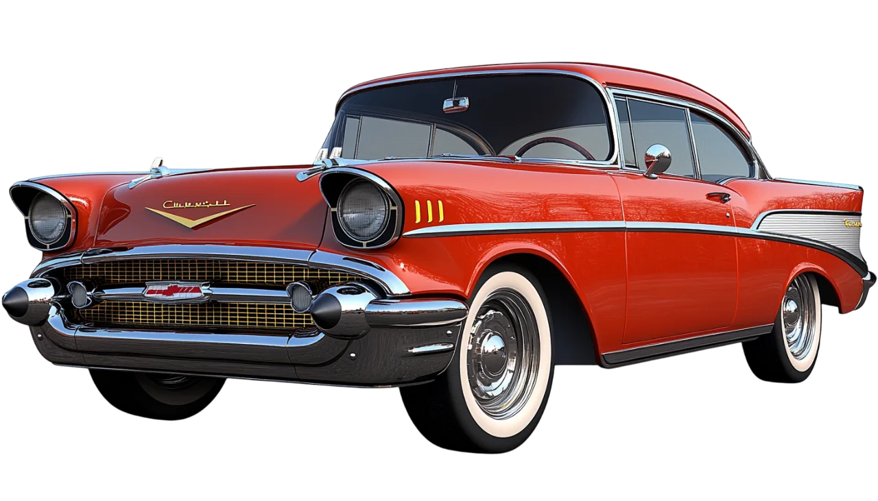 Red 1957 Chevrolet Bel Air Classic Car Free PNG