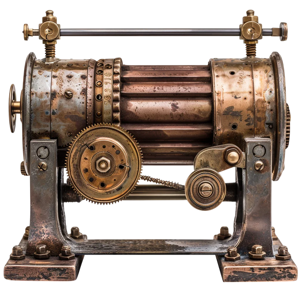 Antique Industrial Gear Machine Free PNG