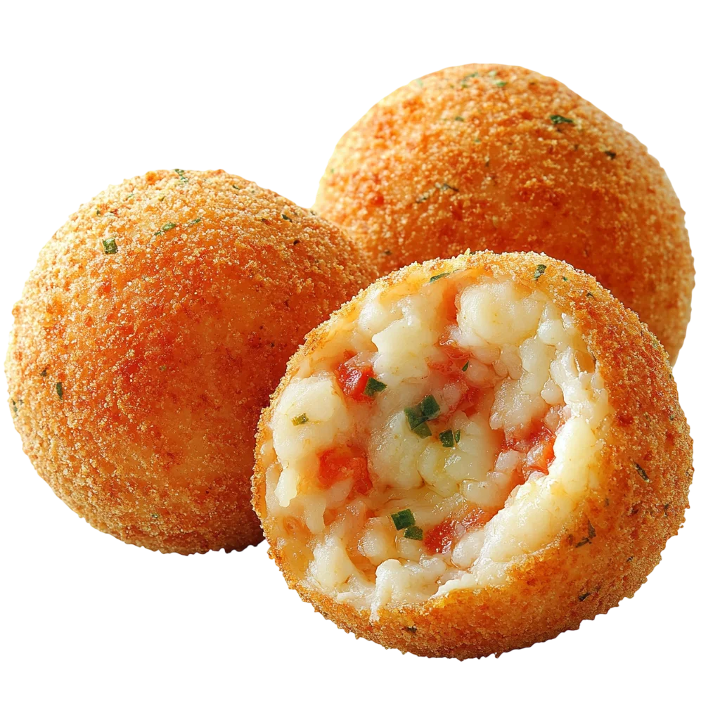 Golden Arancini Rice Balls with Savory Filling Free PNG