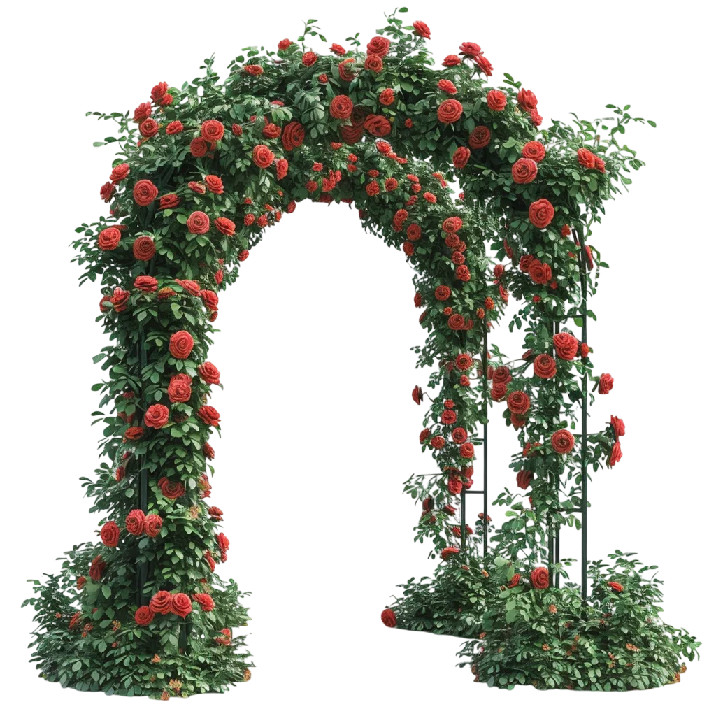 Red Rose Garden Arch Free PNG