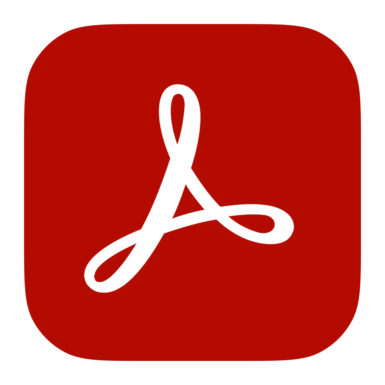 Adobe Acrobat Reader Icon on Red Square Free PNG