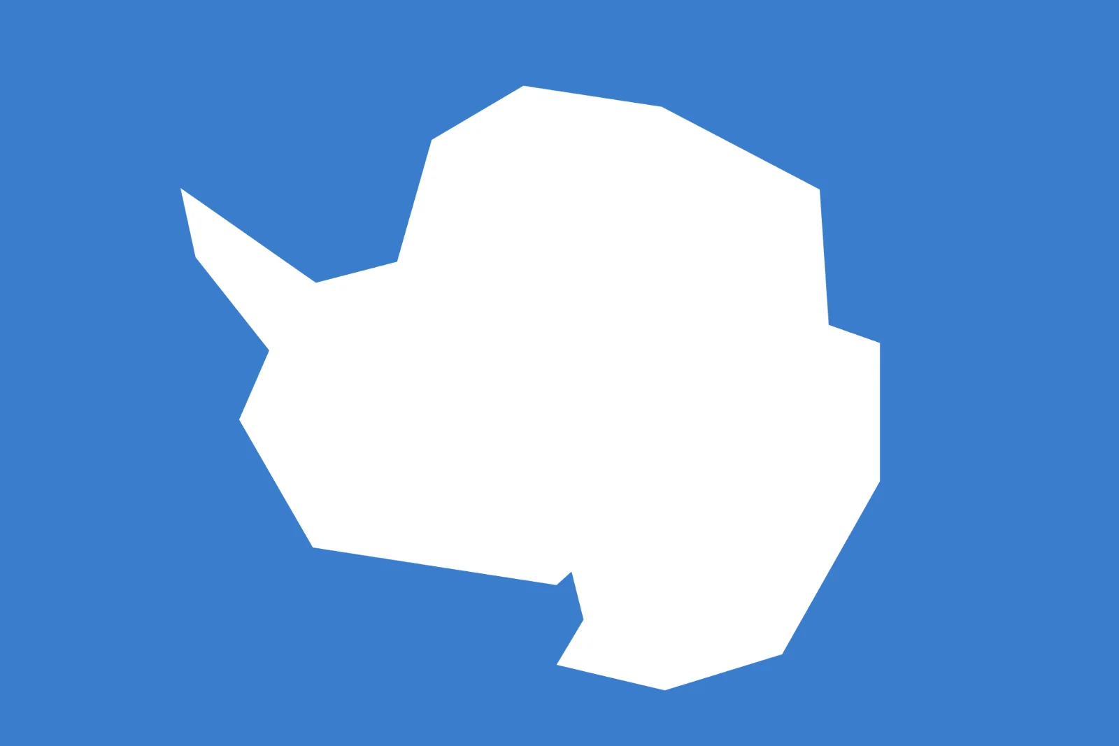 Antarctica Map Silhouette on Blue Background Free PNG