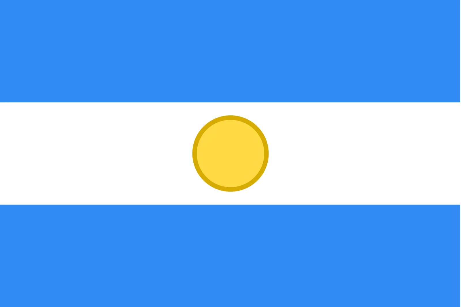 Blue and White Striped Flag with Yellow Circle Free PNG