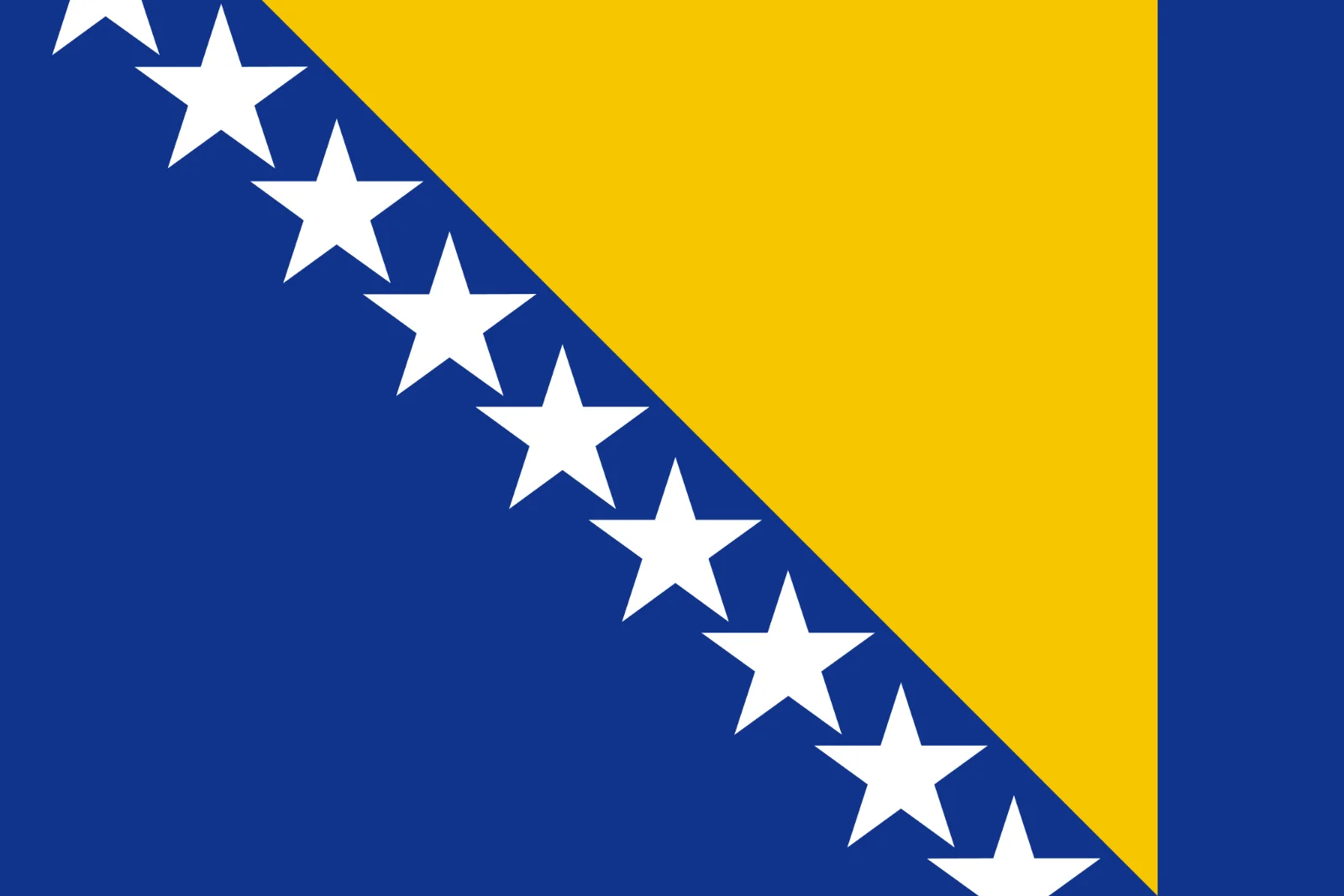 Bosnia and Herzegovina Flag with White Stars Free PNG