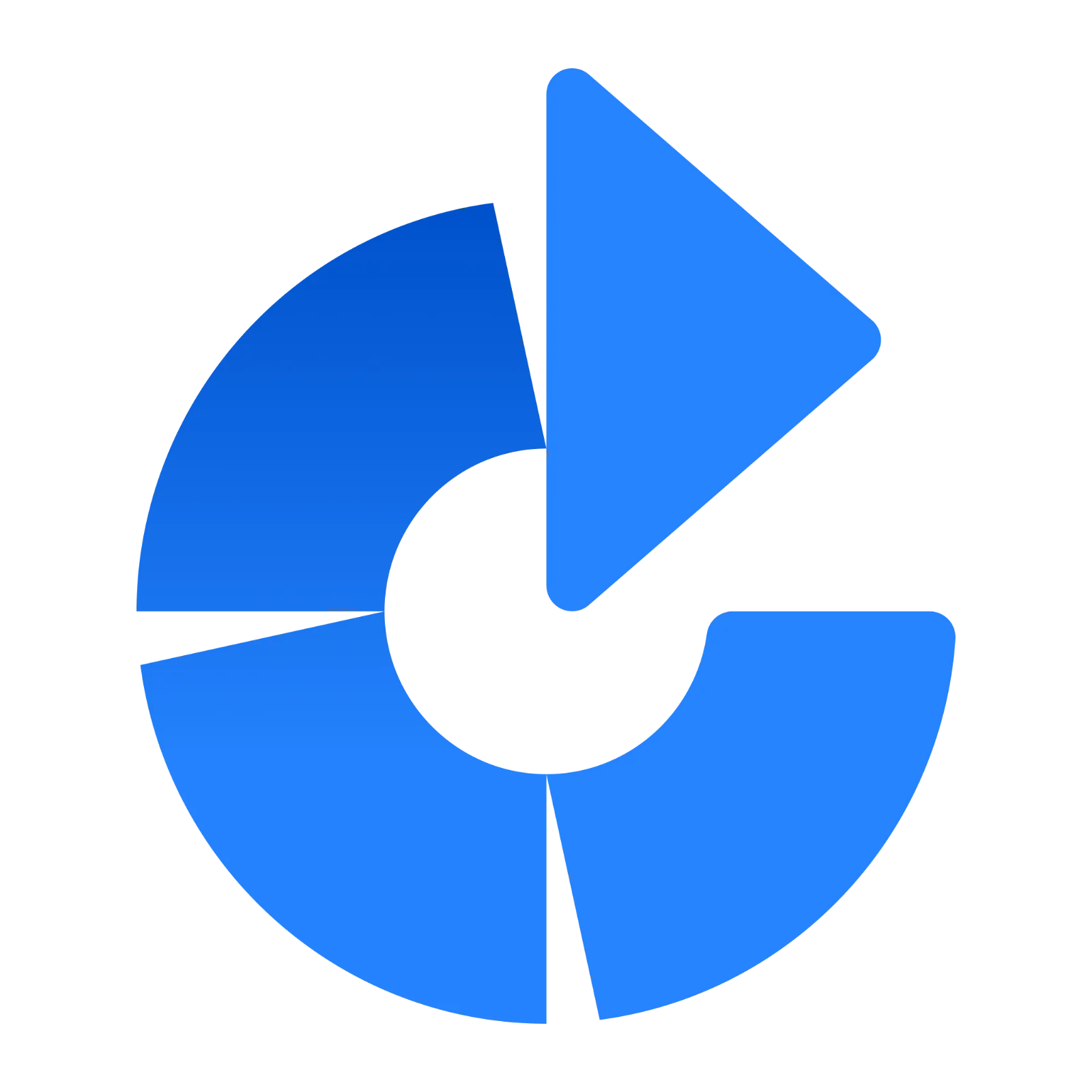 Blue Segmented Circular Arrow Free PNG
