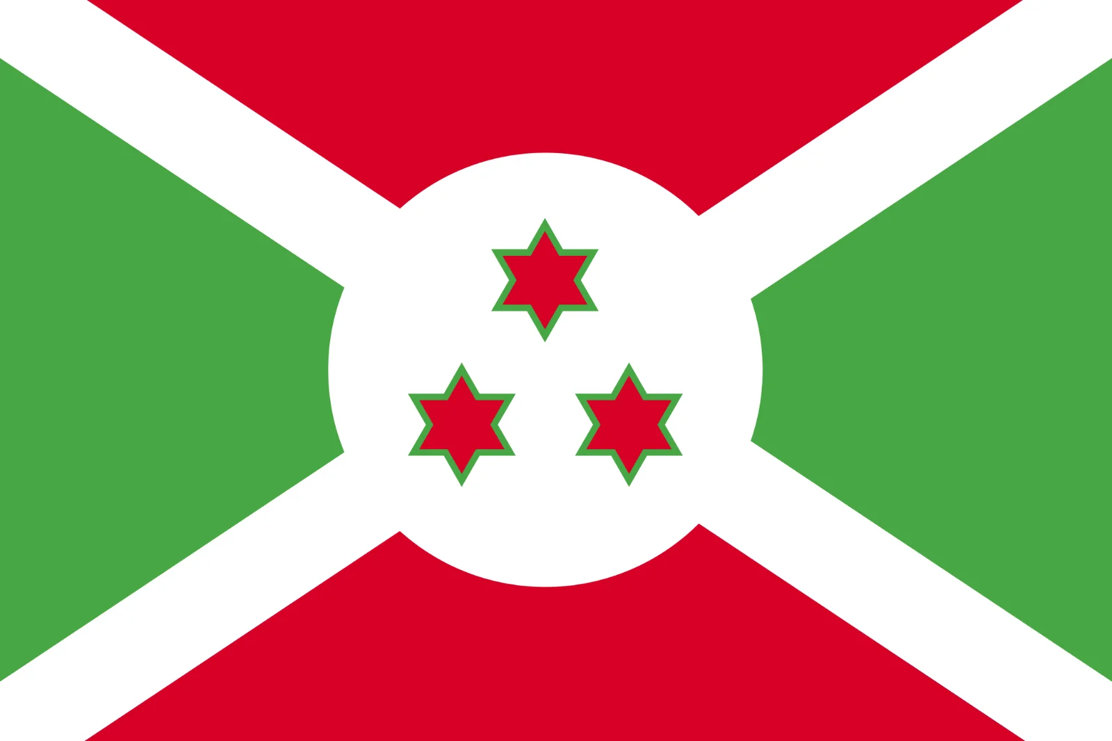 Burundi Flag with Three Stars | Free PNG