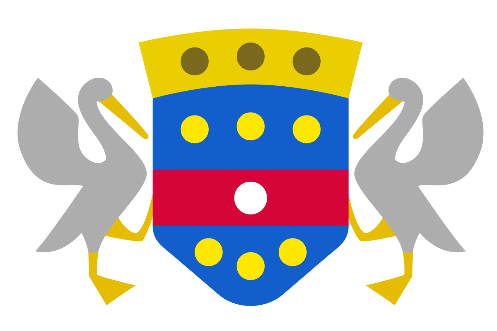 Heraldic Shield with Swan-Like Birds Free PNG