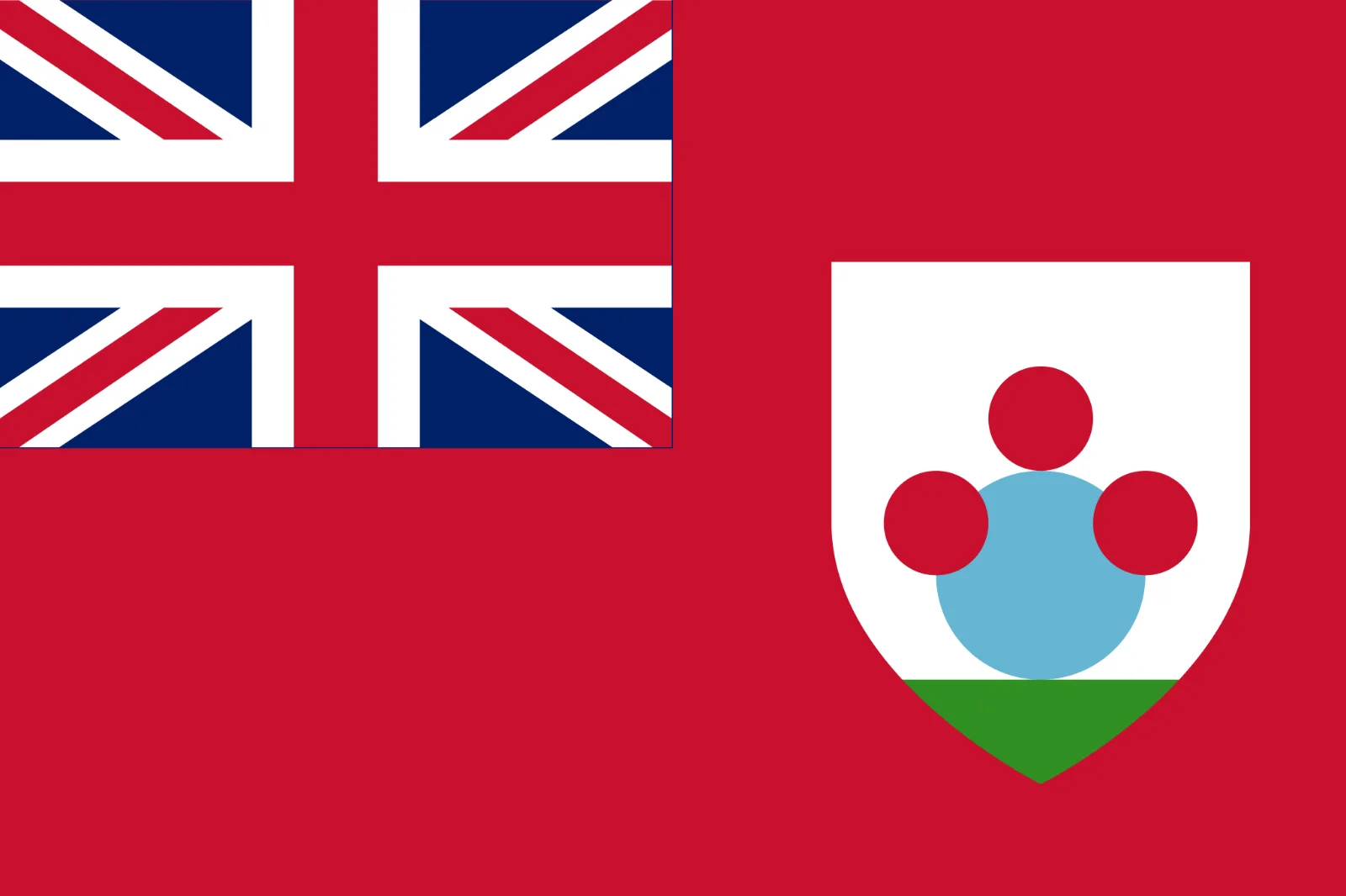 Red Flag with Union Jack and Shield Emblem Free PNG