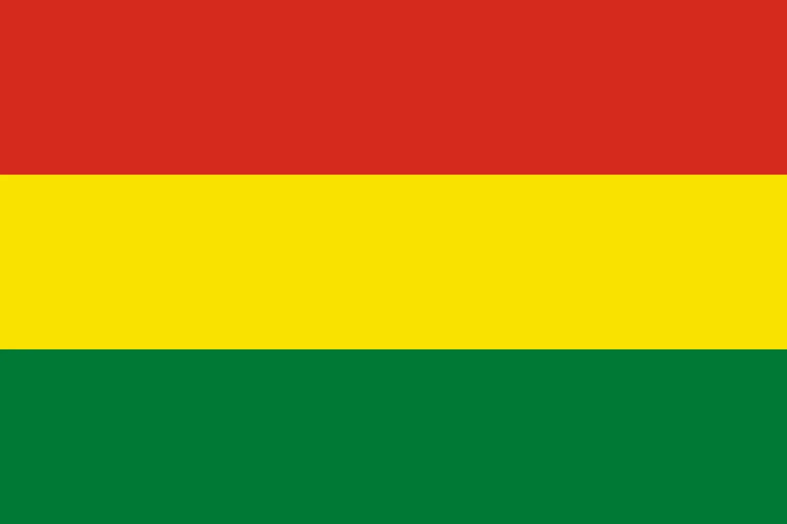 Bolivian Flag with Red, Yellow, and Green Stripes Free PNG
