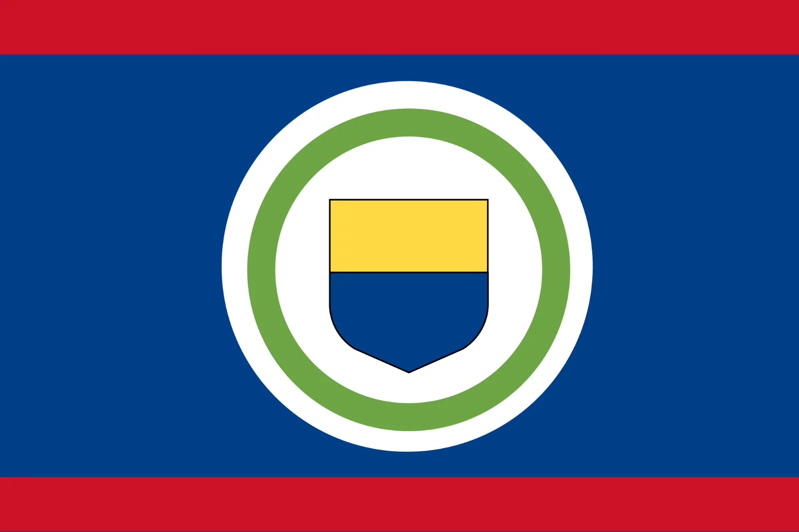 Yellow and Blue Shield in Circular Flag Emblem Free PNG