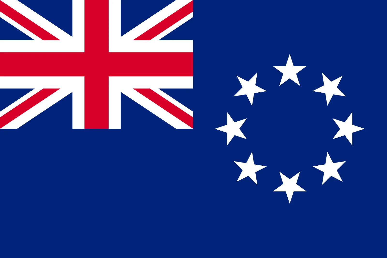 Blue Flag with Union Jack and Eight White Stars Free PNG