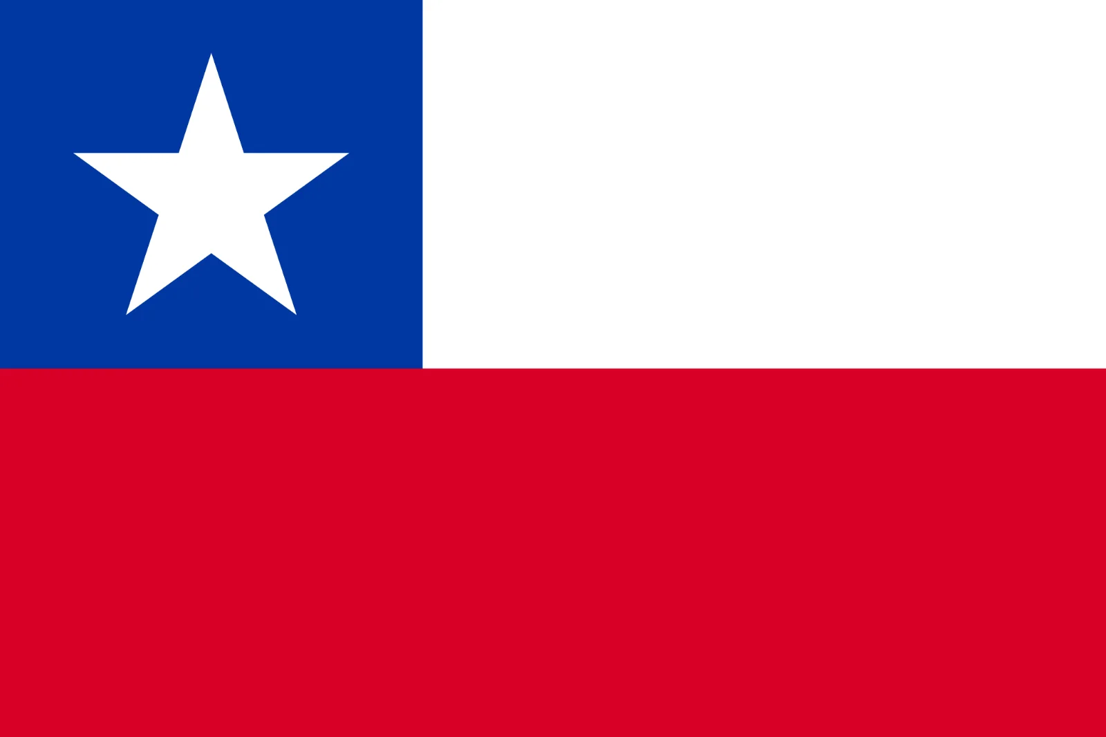 Chile Flag with White Star and Red Stripe Free PNG