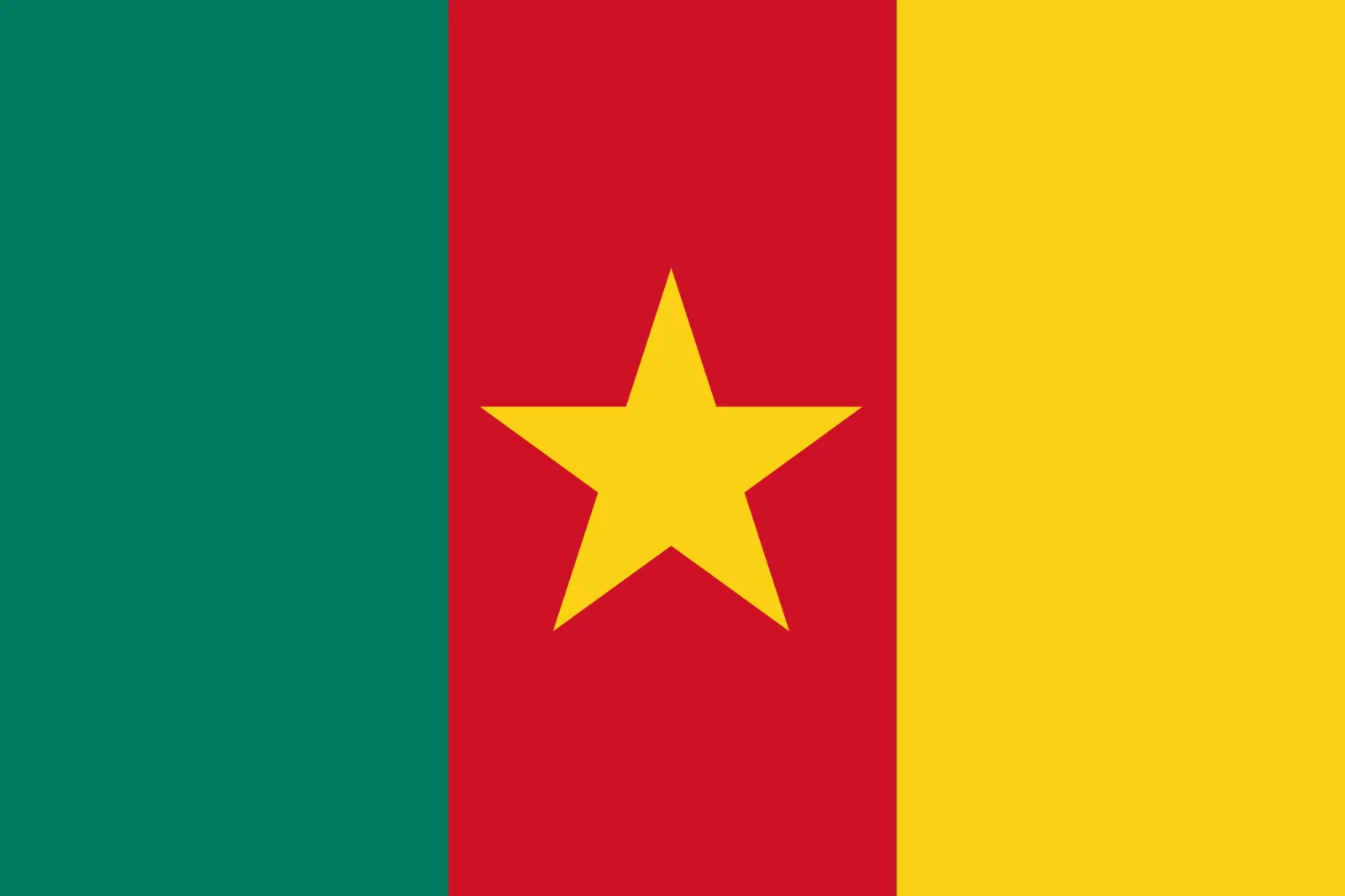 Cameroon Flag with Yellow Star Free PNG