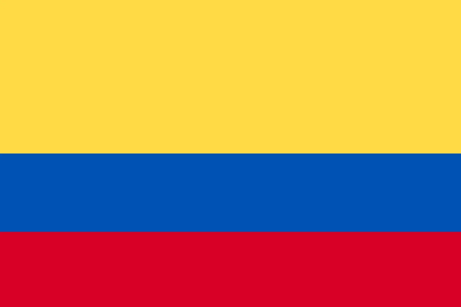 Colombian Flag with Yellow, Blue, and Red Stripes Free PNG