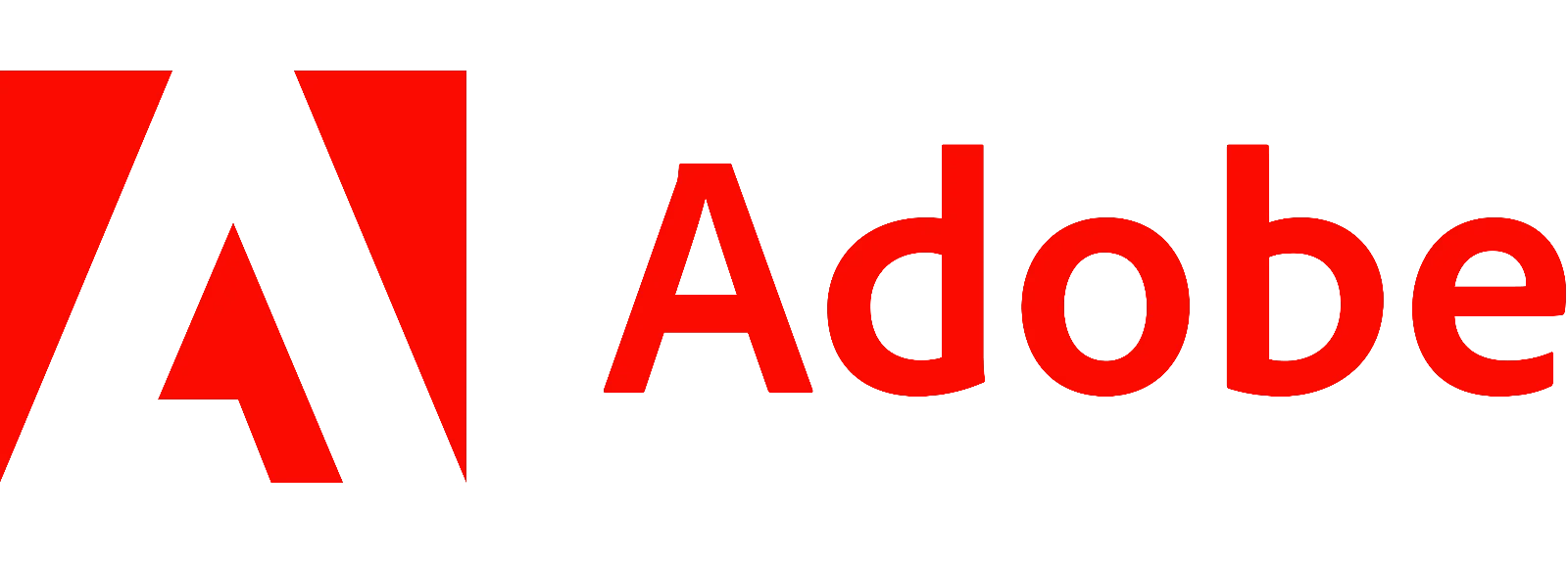 Adobe Red Wordmark and Stylized A on Black Background Free PNG