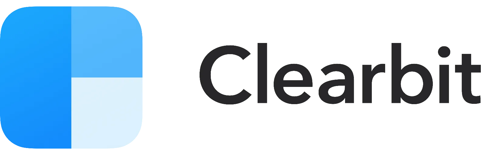 Clearbit Logo with Blue Geometric Icon - Free PNG