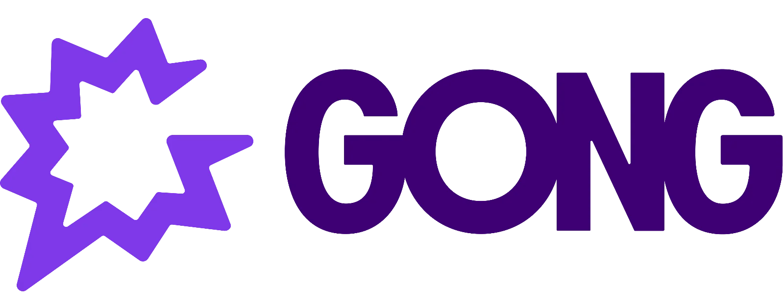 Gong Company Logo with Violet Burst Icon Free PNG