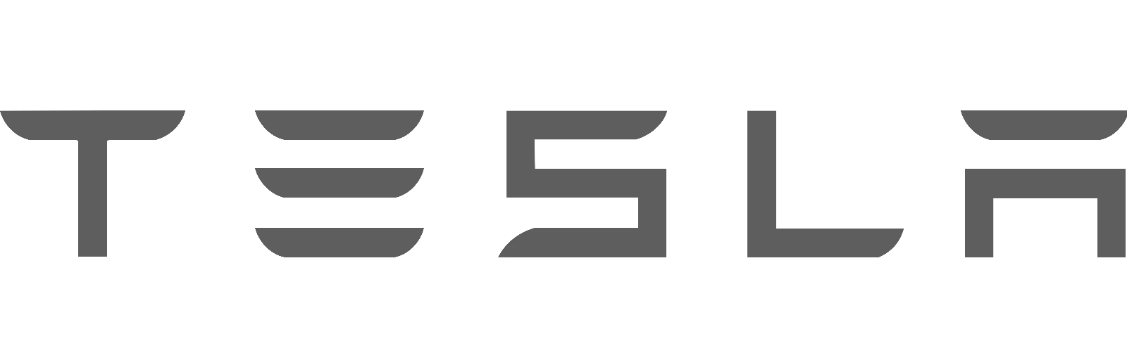 Gray Tesla Wordmark Logo on Black | Free PNG
