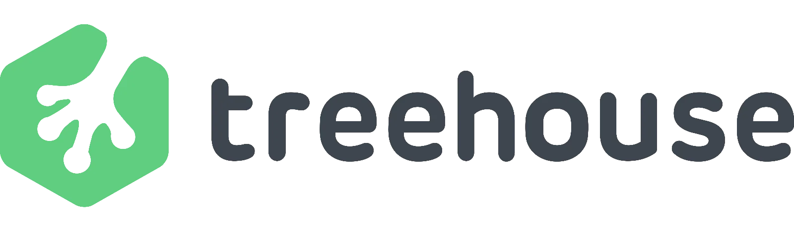 Treehouse Logo with Green Abstract Icon and Wordmark Free PNG