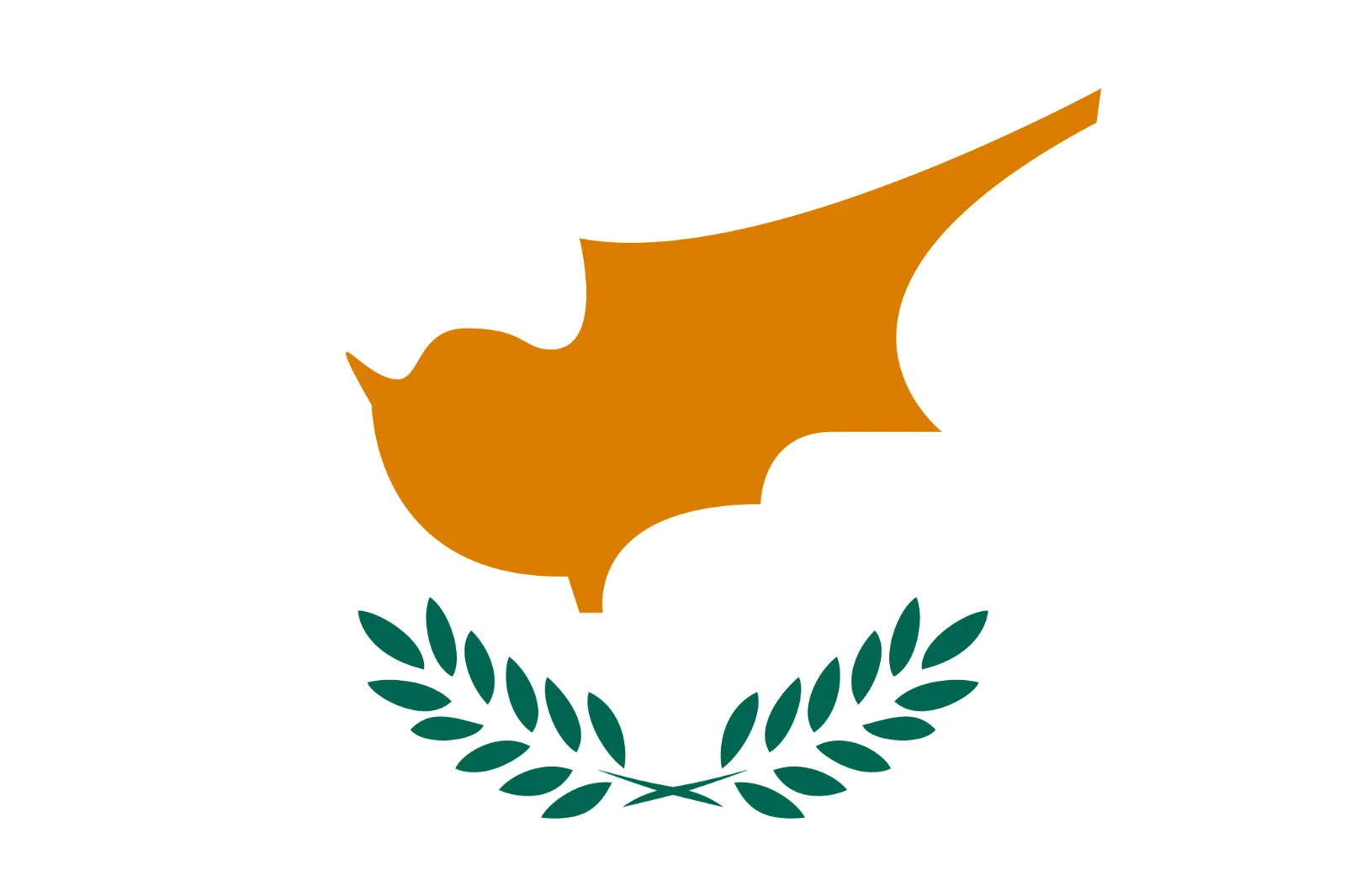 Cyprus Map and Olive Branch Emblem Free PNG