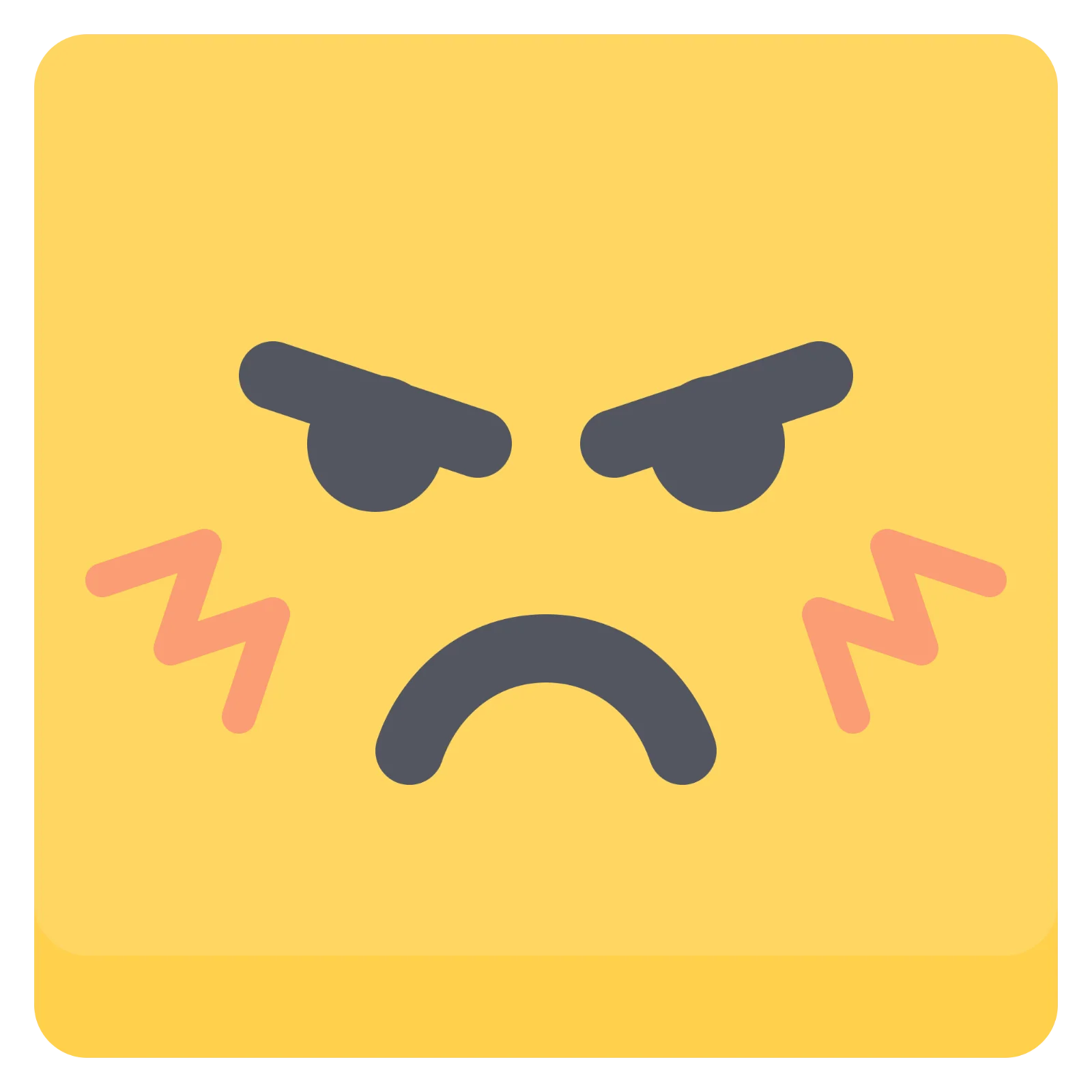 Dissatisfied Yellow Face Icon Free PNG