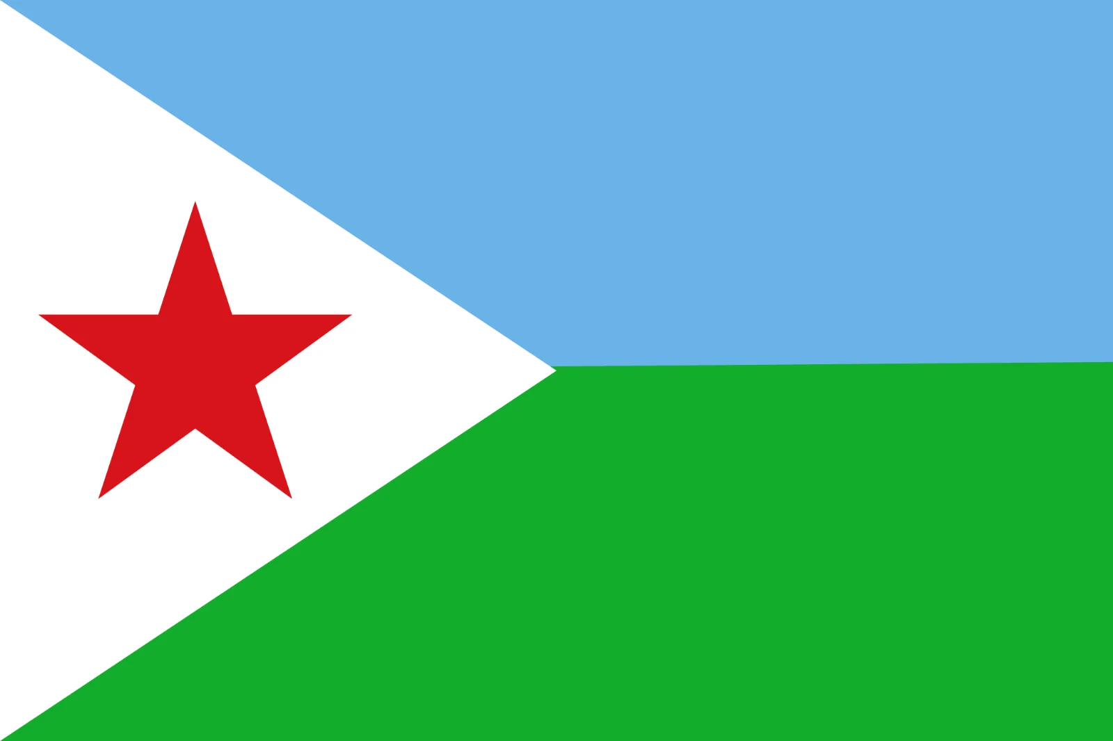 Djibouti Flag with Red Star Free PNG