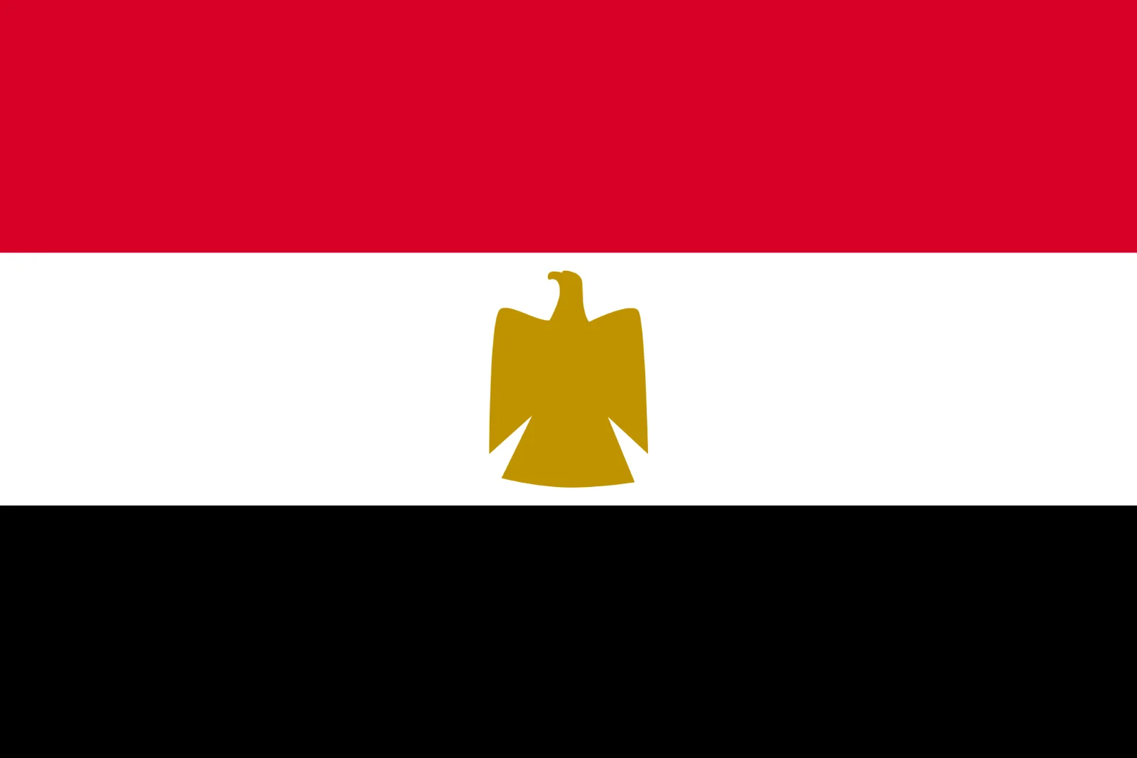 Egyptian Flag with Golden Eagle Emblem Free PNG