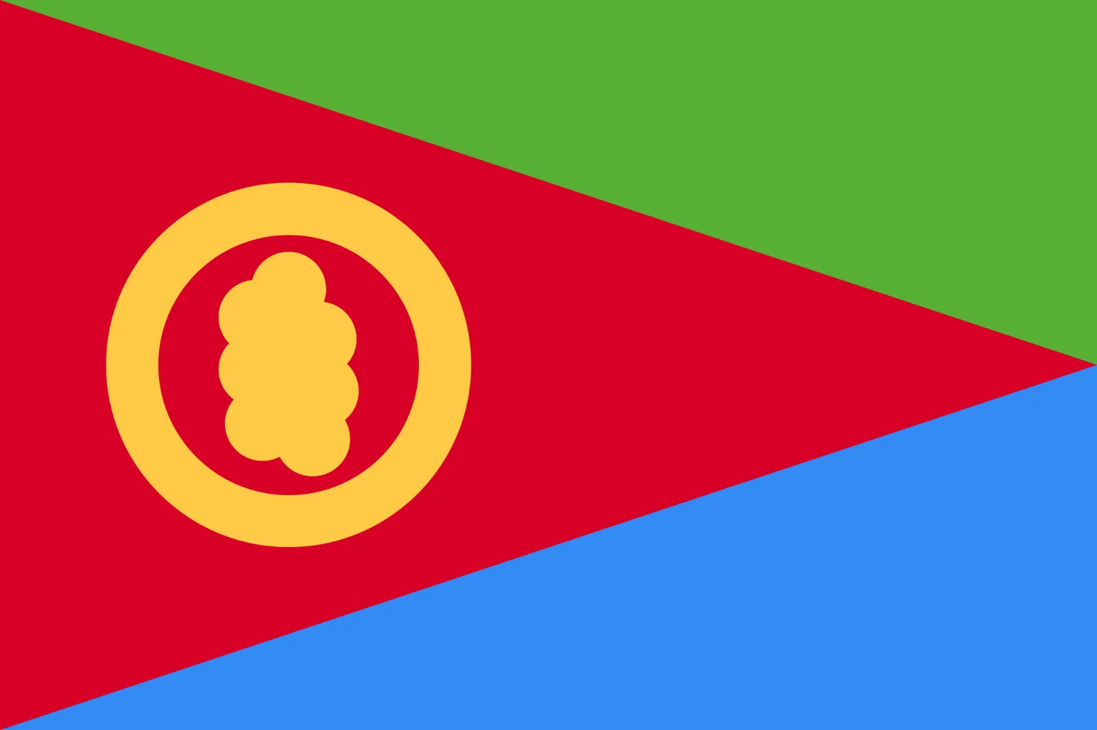 Eritrea Flag with Golden Olive Wreath Free PNG