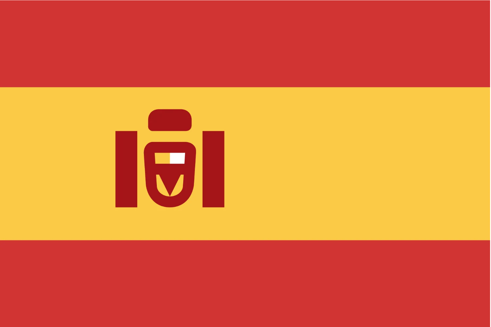 Free PNG Red and Yellow Flag Design with Geometric Emblem