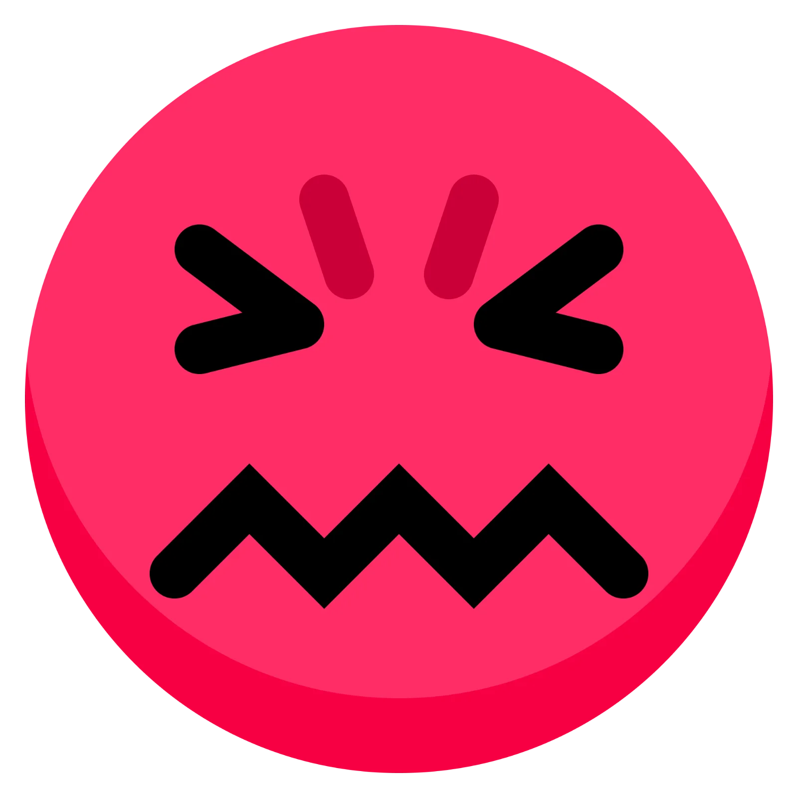 Bright Pink Angry Face Emoji Free PNG