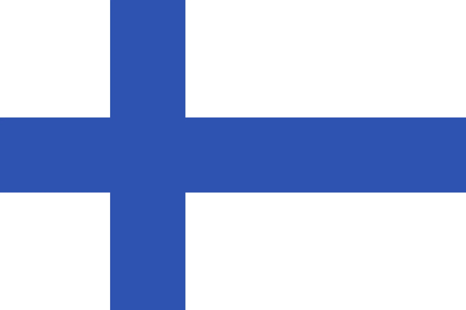Finnish Flag with Blue Nordic Cross Free PNG