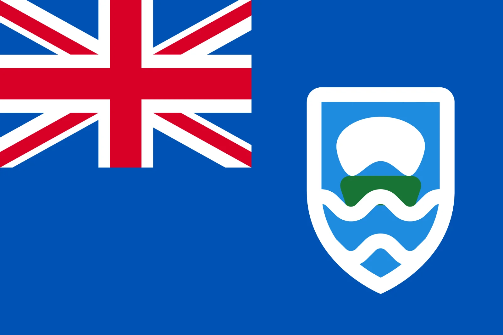 Blue Flag with Union Jack and Shield Emblem Free PNG
