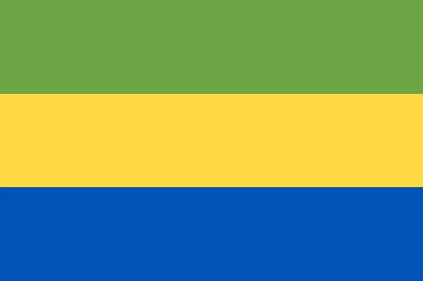 Gabon Flag with Green, Yellow, and Blue Bands Free PNG