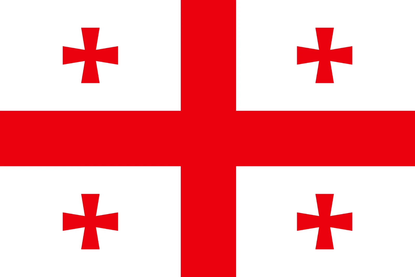 Georgia National Flag with Five Red Crosses Free PNG