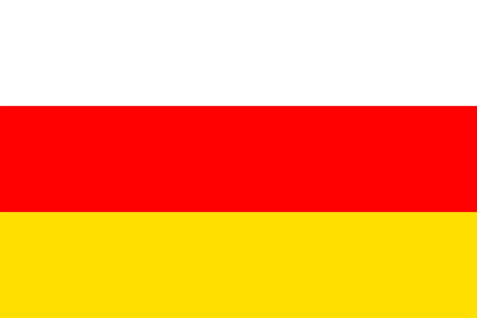South Ossetia Flag in White, Red, and Yellow – Free PNG