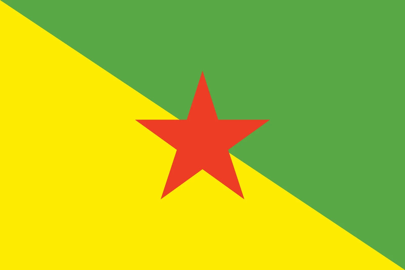 Red Star on Diagonal Green and Yellow Flag Free PNG