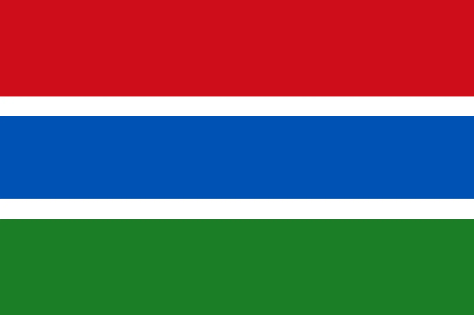 Flag of The Gambia with Red, Blue, Green and White Bands Free PNG