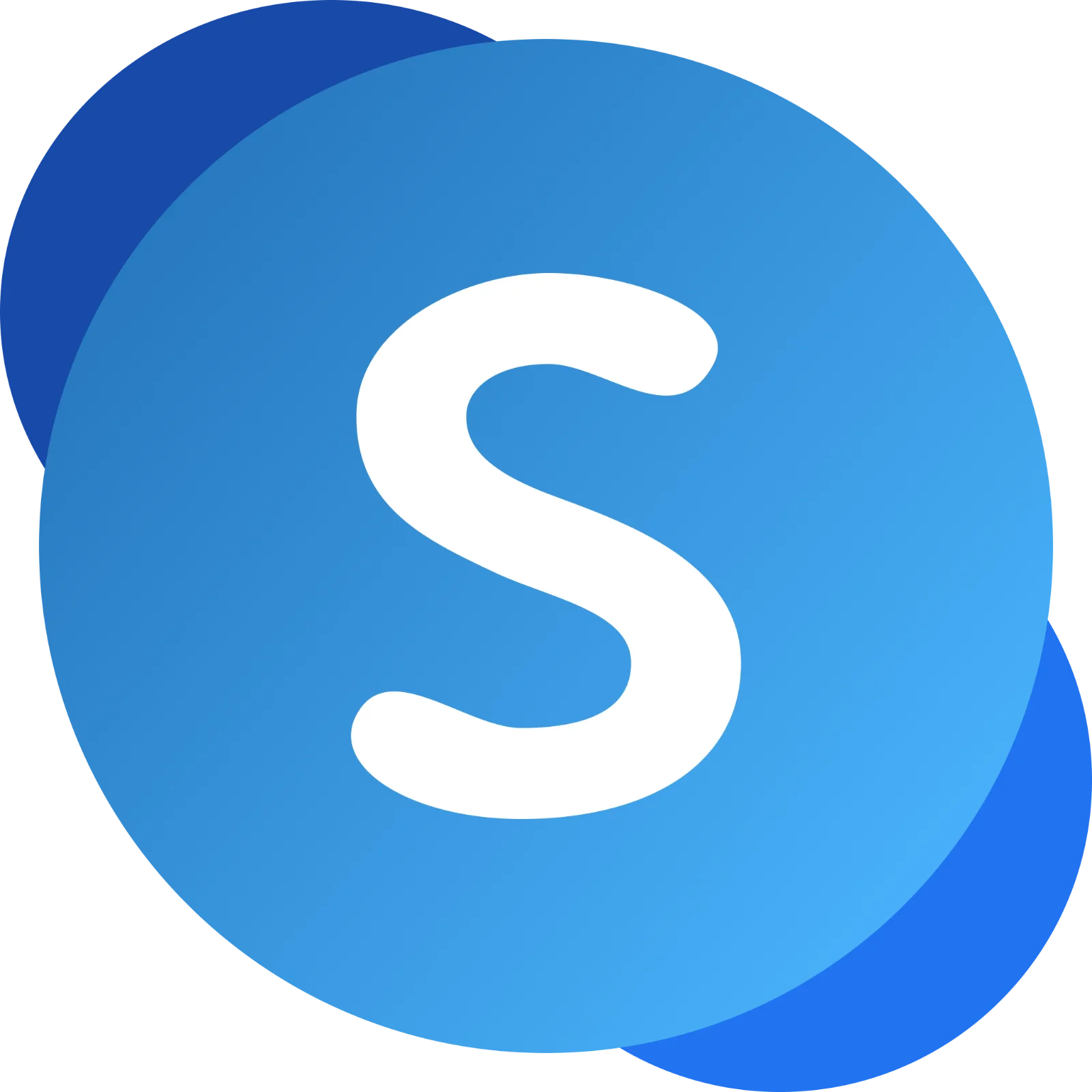 White S on a Blue Gradient Circle Free PNG