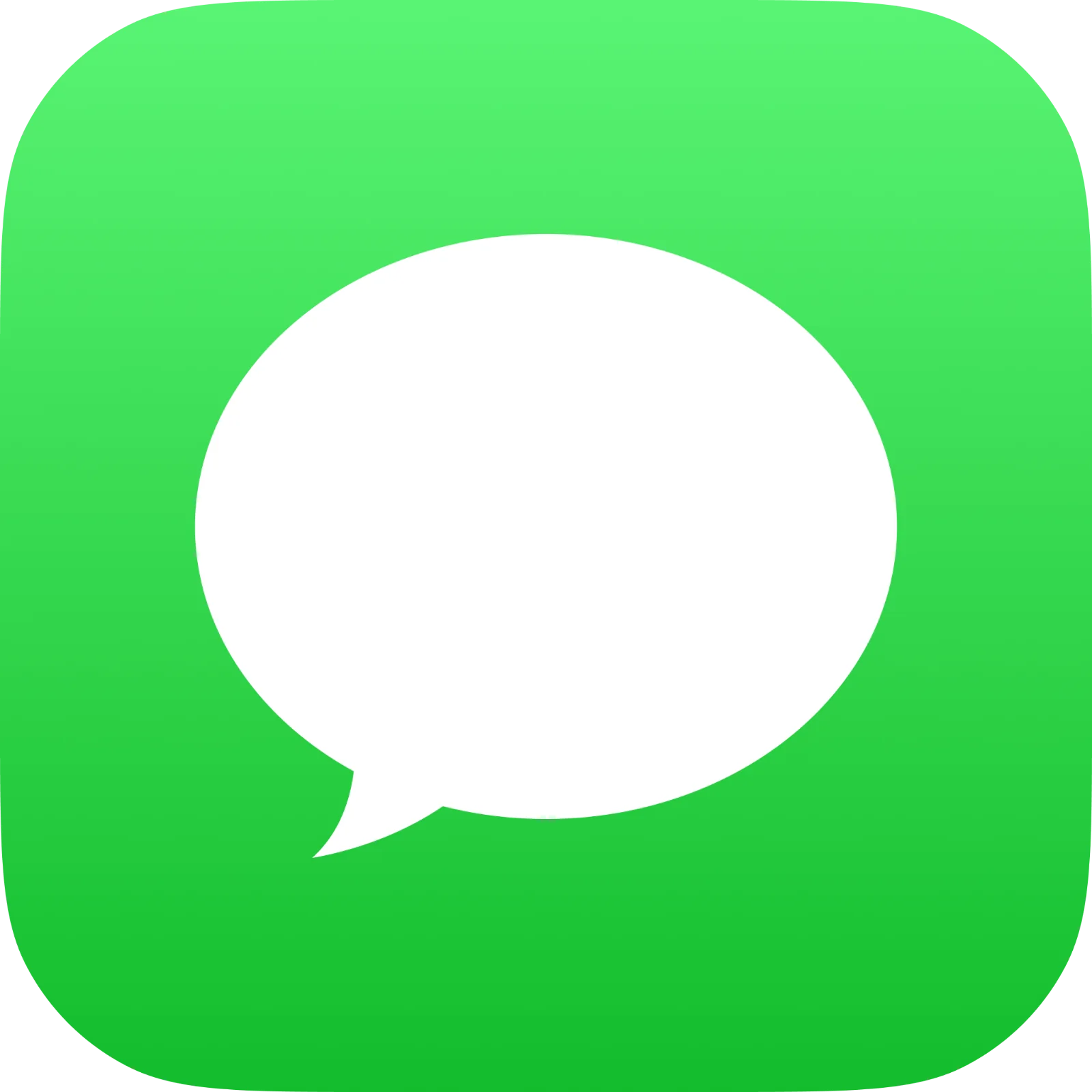 White Chat Bubble on Green Icon Free PNG
