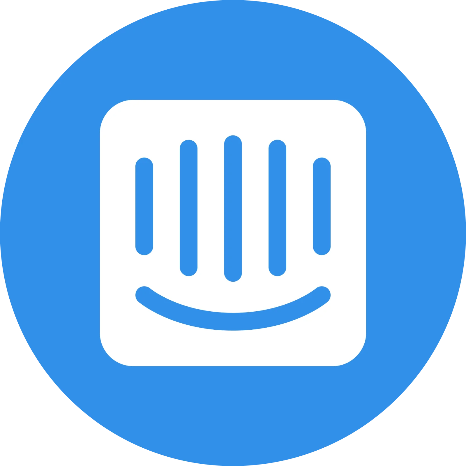 Blue Audio Equalizer Smile Icon Free PNG