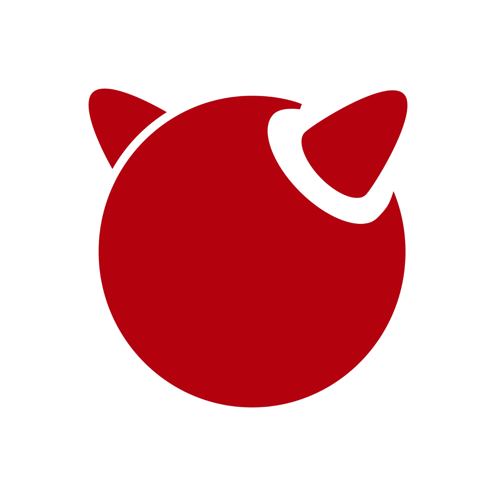 Rounded Red Animal Head Icon with White Cutout Free PNG