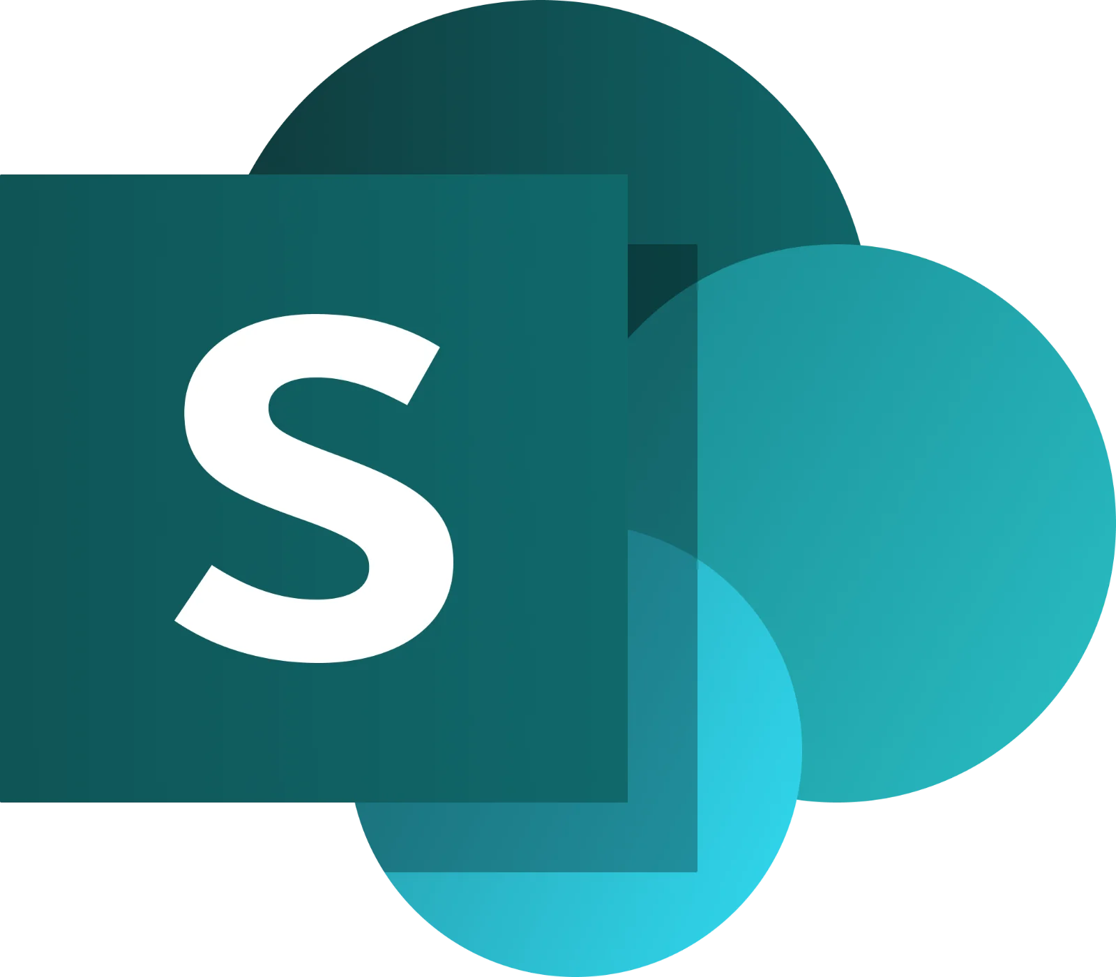 Bold White Letter S on Teal Geometric Shapes Free PNG